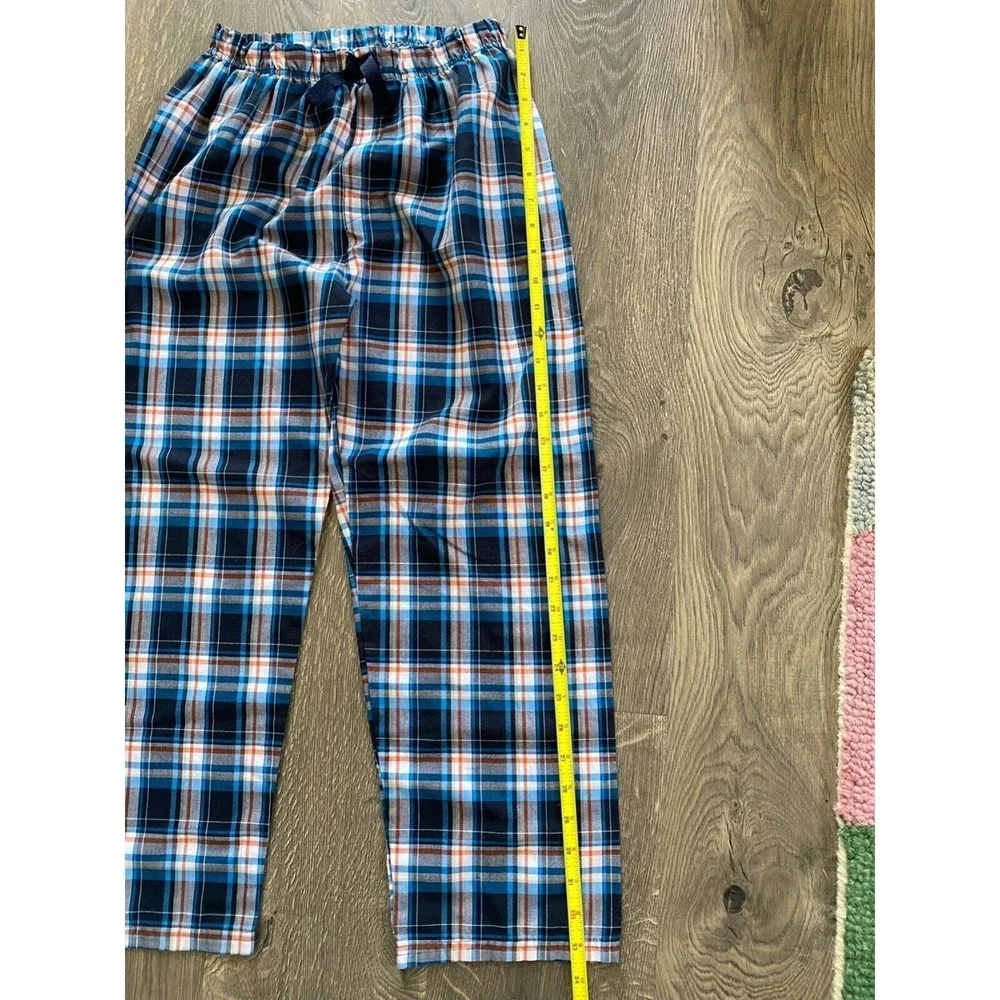 The Children's Place Plaid Blue Orange White Pajama PJ‎ Pants Kids Youth L 10/12